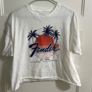 Womens Fender Crop Top Graphic T-Shirt